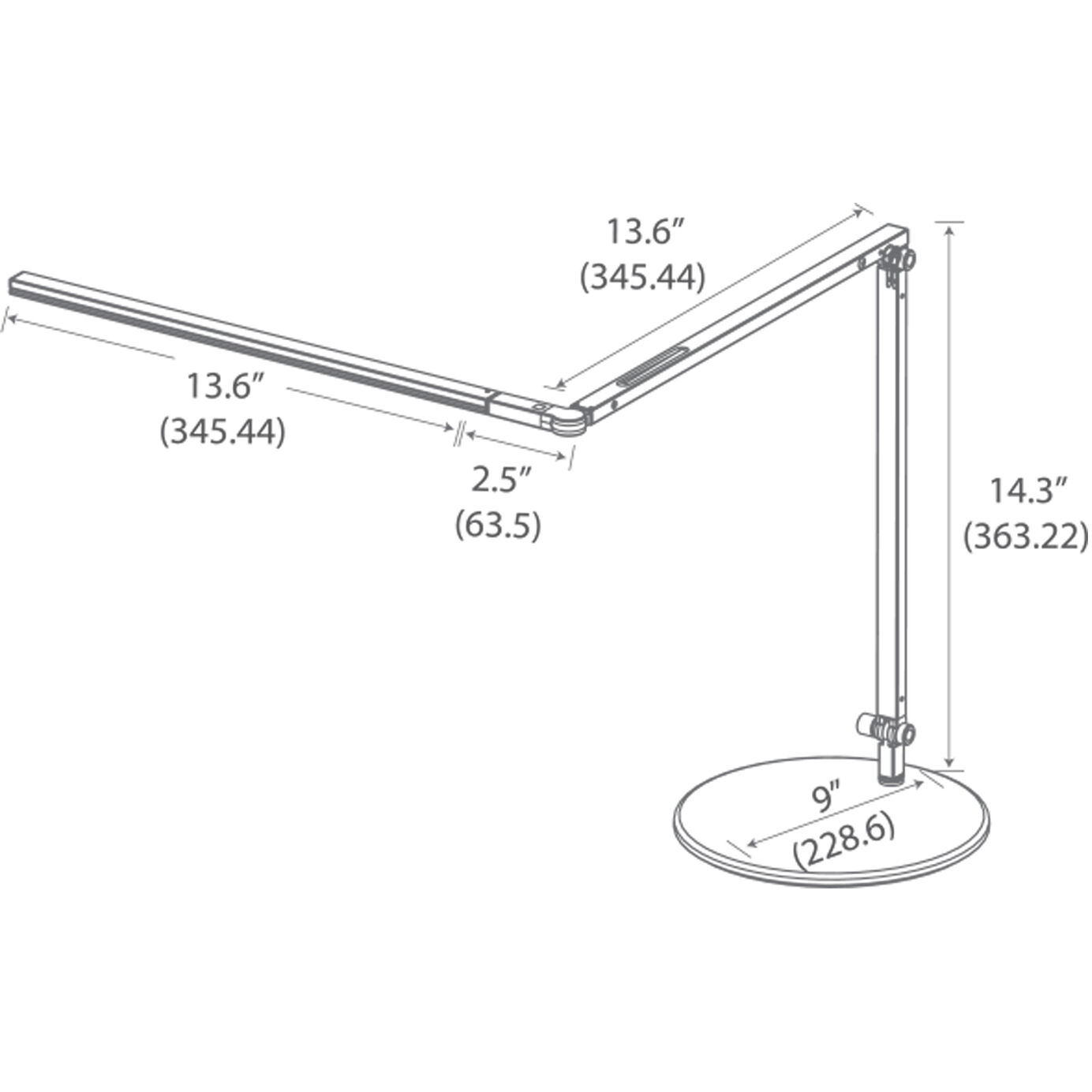 Z-Bar Slim 14.3 inch 6.00 watt Metallic Black Desk Lamp Portable Light